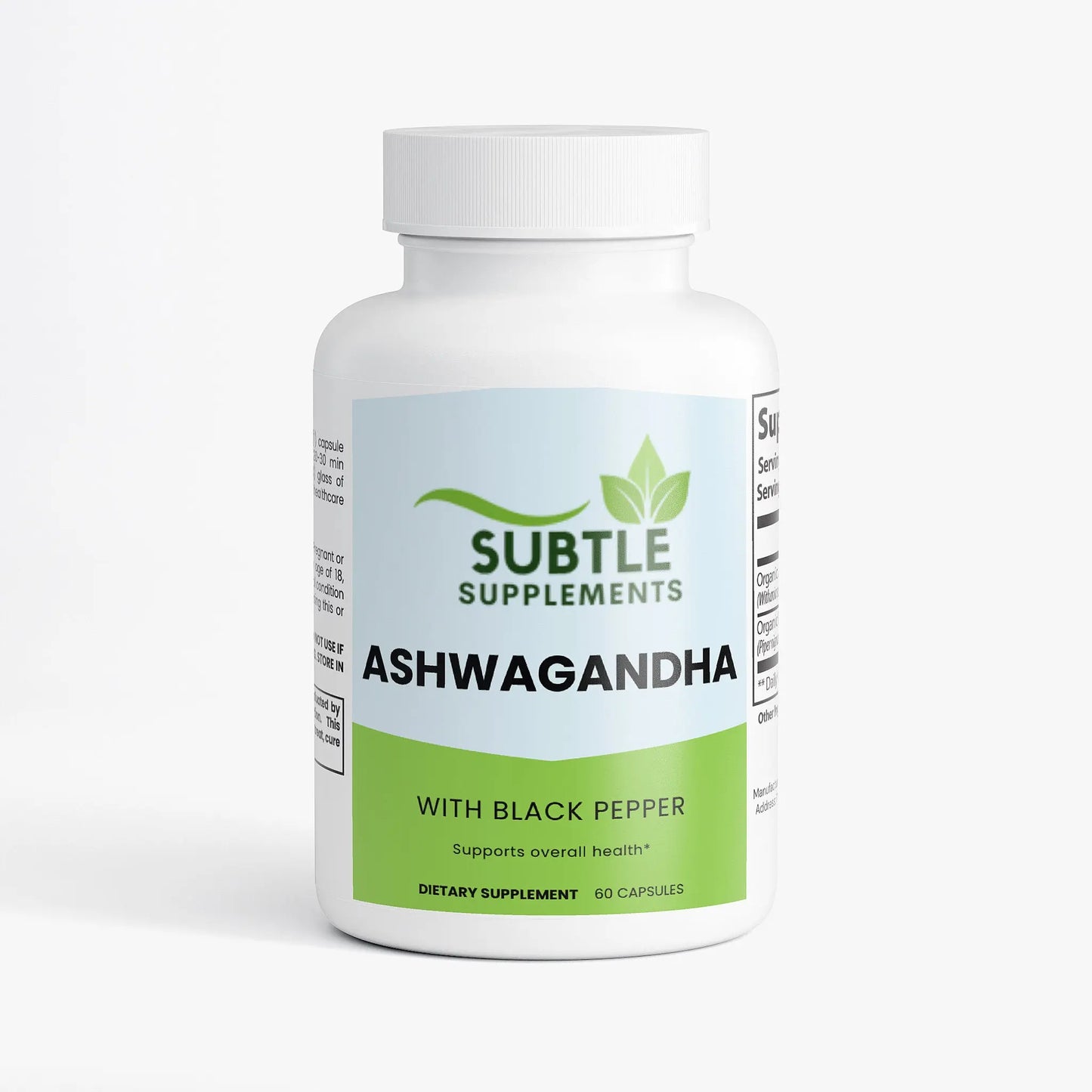 Ashwagandha 550mg 60 Capsules - Subtle Supplements