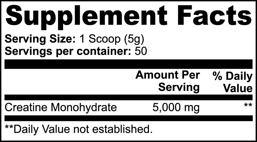 Creatine Monohydrate 250g - Subtle Supplements