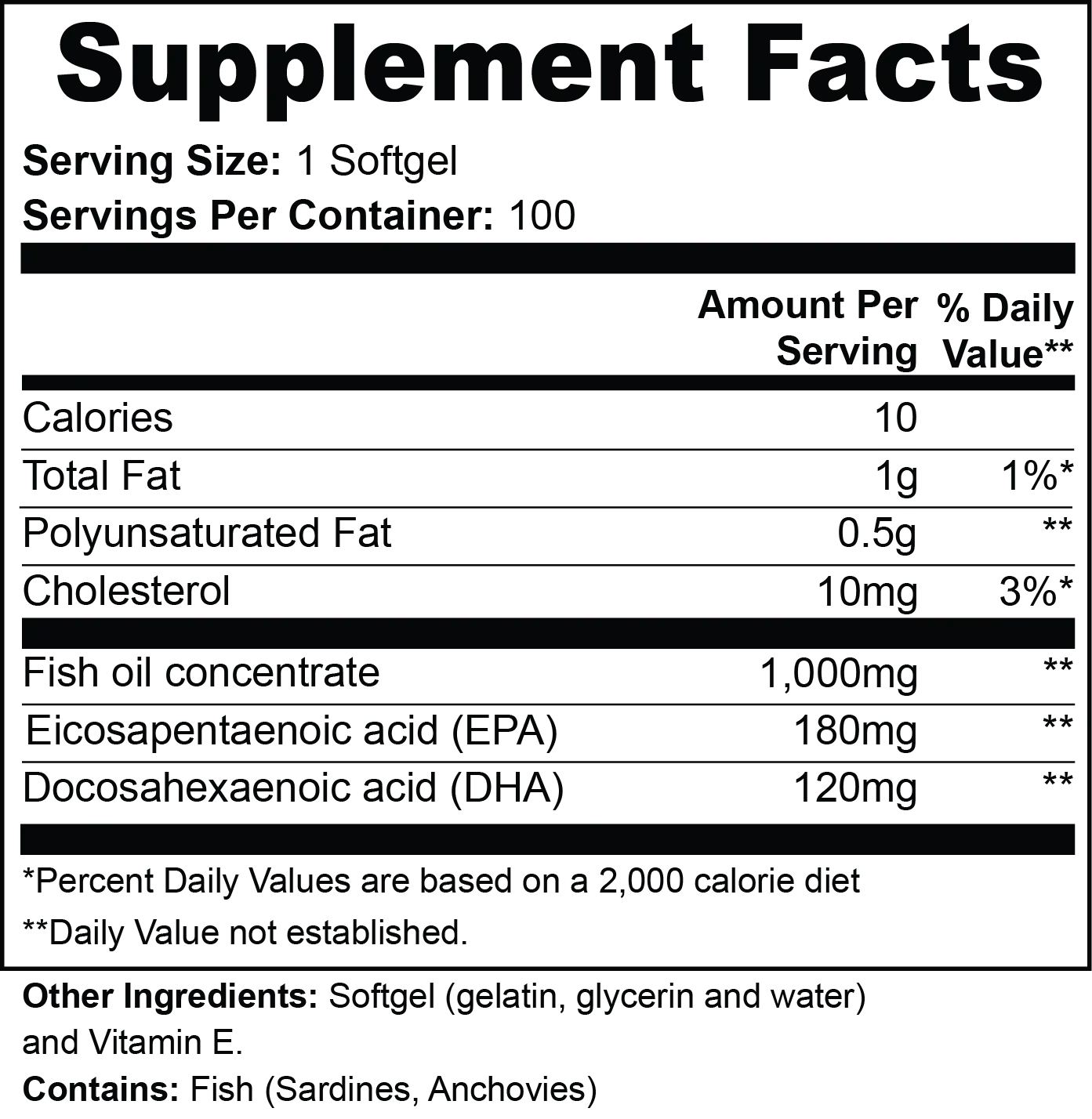 Omega-3 EPA 180mg + DHA 120mg - Subtle Supplements