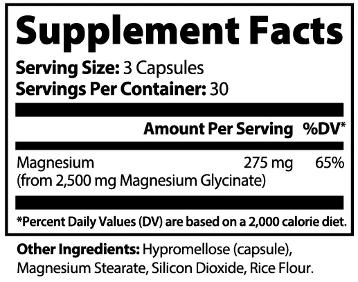 Magnesium Glycinate 275mg 90 Capsules - Subtle Supplements